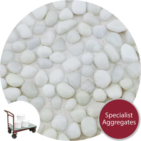 Glass Pea Gravel - Opaque White - Click & Collect